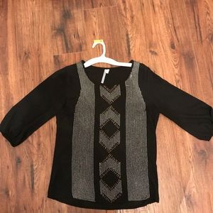 Black printed blouse